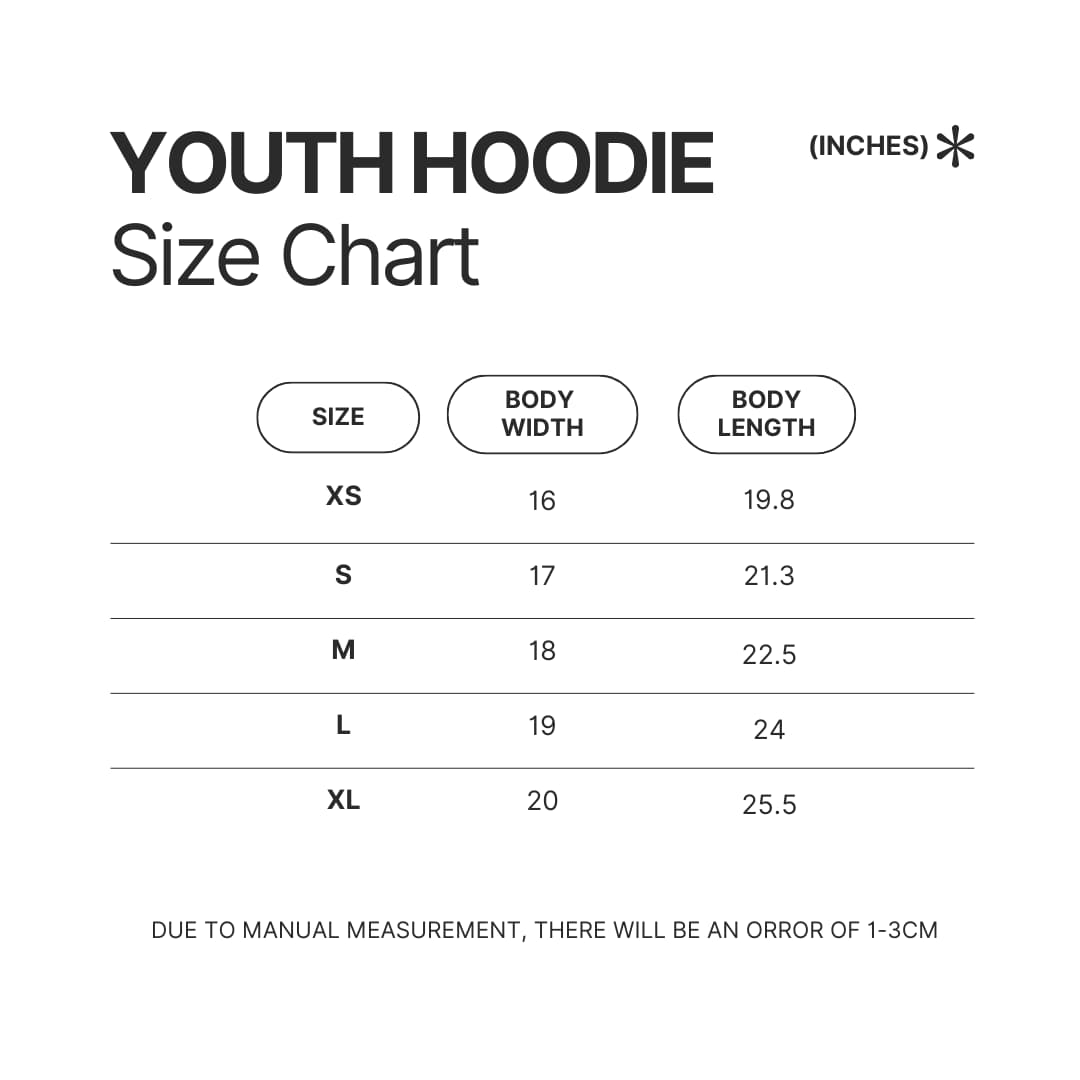 Youth Hoodie Size Chart - Chowder Merch